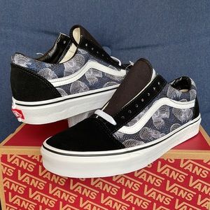 Vans Old Skool Wireframe Skulls Black True White MENS